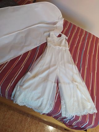 Vestido 
comunión pantalón Amaya blanco y Chaqueta