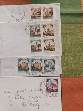 Buste con francobolli castelli italiani