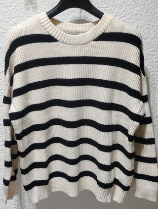 Jersey rayas Stradivarius T.S crudo y negro