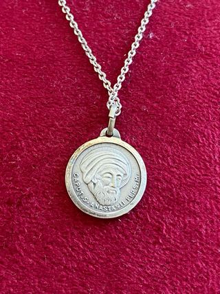 Collana con medaglia vintage Maria del Carmine