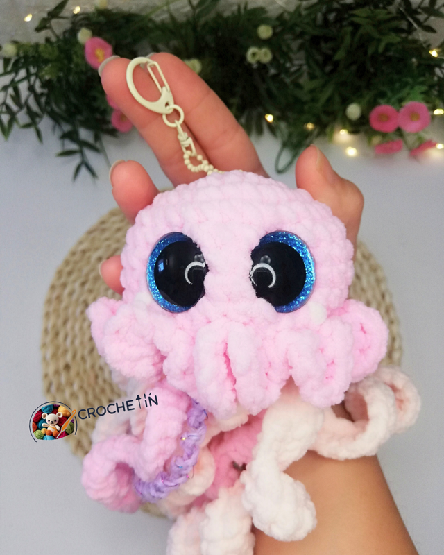 Medusa Kawaii Amigurumi Rosa