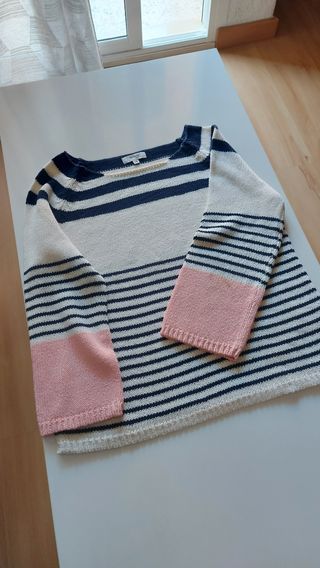 Jersey Rayas Azul Marino y Blanco