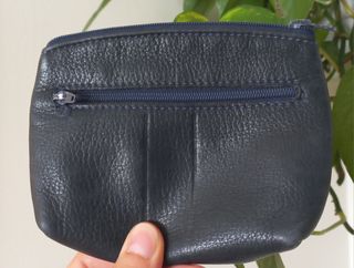 Monedero piel vintage azul 