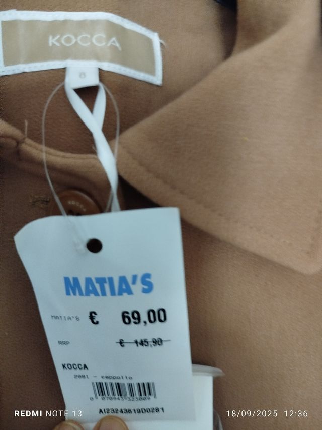 Cappotto Kocca Bambina Nuovo