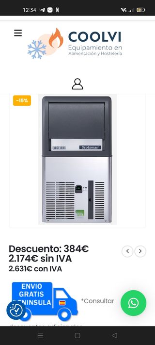 Máquina de hielos de Aire scottman a56