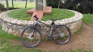 Bicicleta de montaña gris
