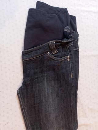 Pantalón vaquero premamá azul