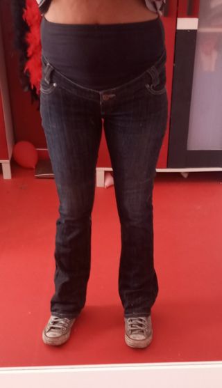 Pantalón vaquero premamá azul