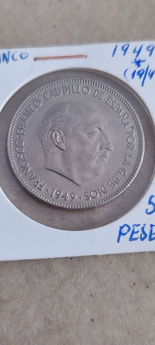 Moneda 5 Pesetas 1949*(19/49) Francisco Franco