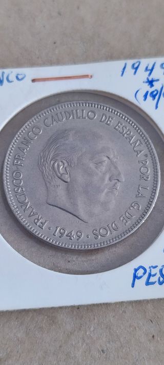 Moneda 5 Pesetas 1949*(19/49) Francisco Franco
