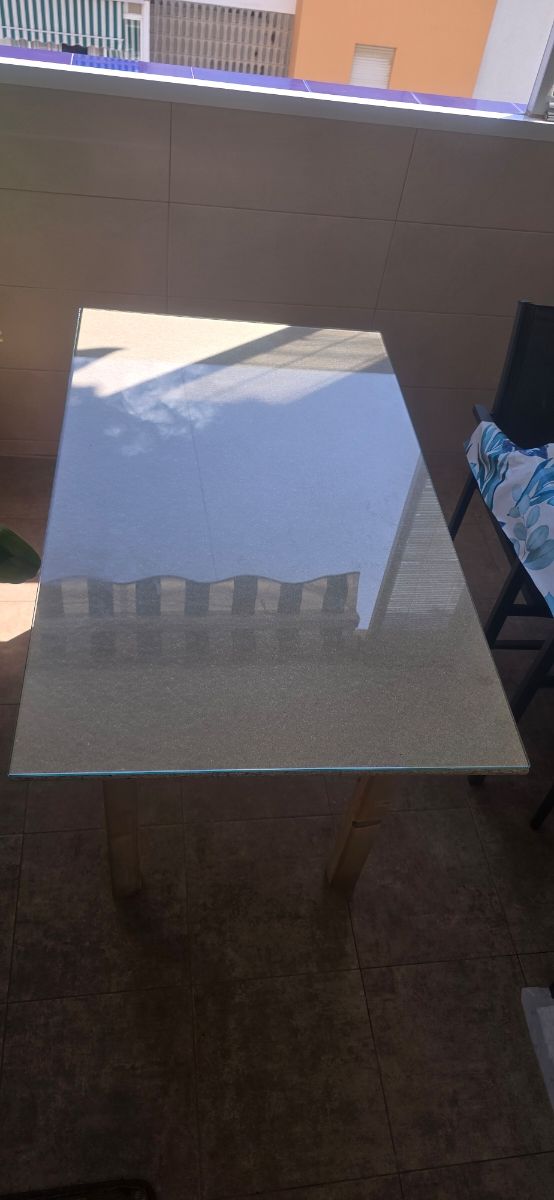 Mesa camilla cristal y madera