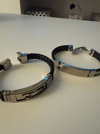 Pulseras de cuero y plata 