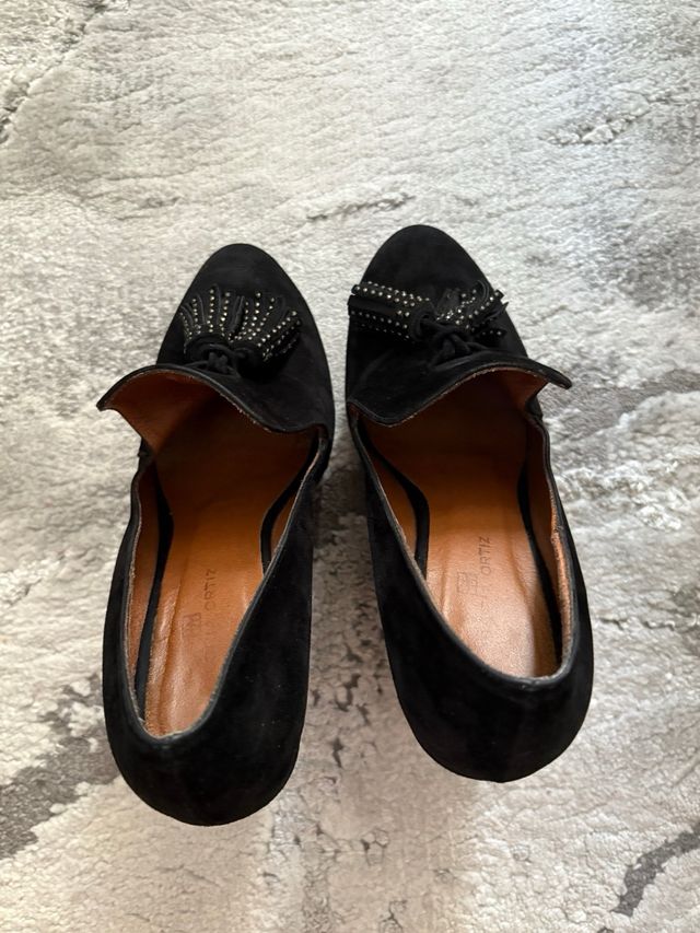 Zapatos Gloria Ortiz Piel Negros Tacón