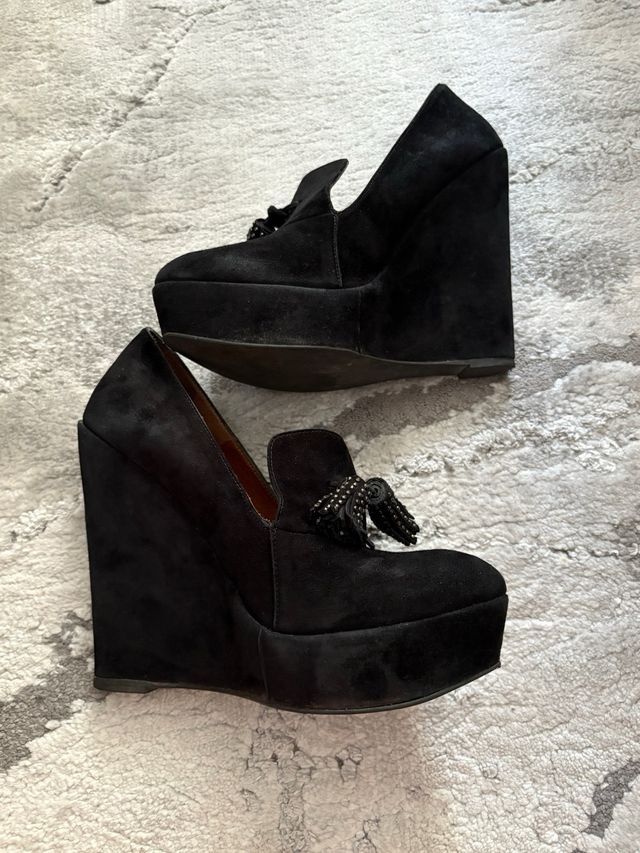 Zapatos Gloria Ortiz Piel Negros Tacón