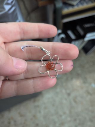 Colgante Flor Plata y Ámbar