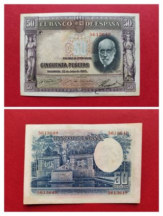 MBC+ EBC- 50 Pesetas 1935 Ramón y Cajal sin serie 