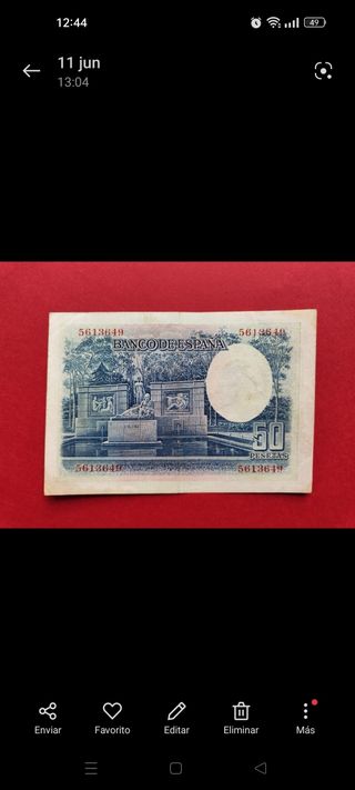 MBC+ EBC- 50 Pesetas 1935 Ramón y Cajal sin serie 