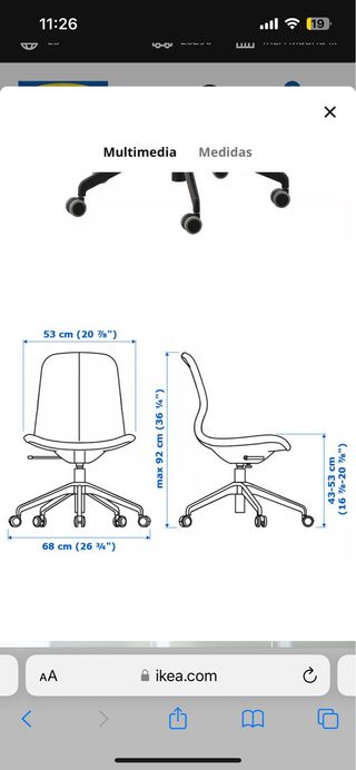 Silla de escritorio IKEA LÅNGFJÄLL beige