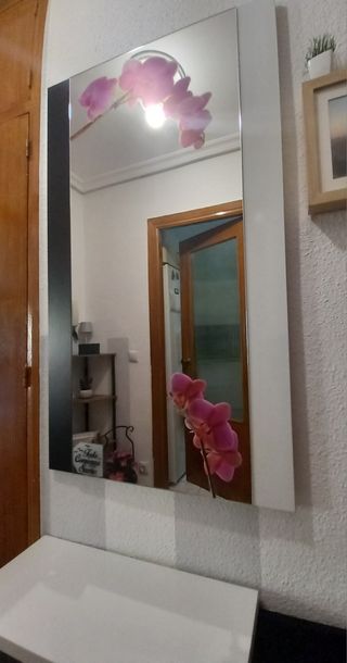 Mueble recibidor moderno blanco y negro, negociabl