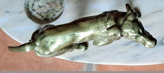 Escultura antigua perro pointer bronce