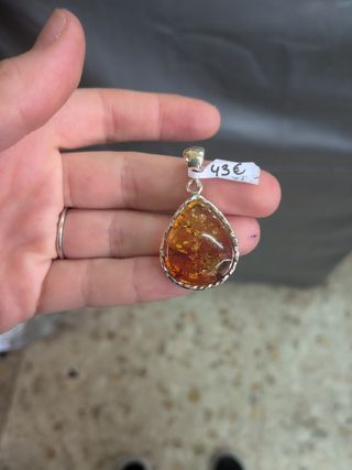 Colgante Plata y Ámbar Gota