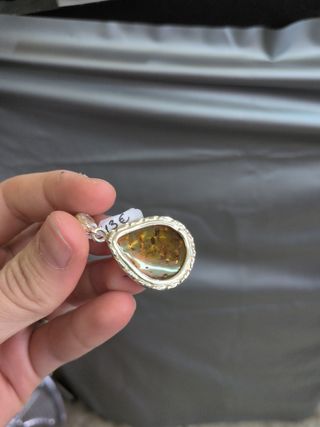 Colgante Plata y Ámbar Gota