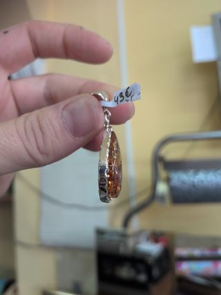 Colgante Plata y Ámbar Gota