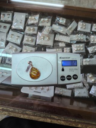 Colgante Plata y Ámbar Gota