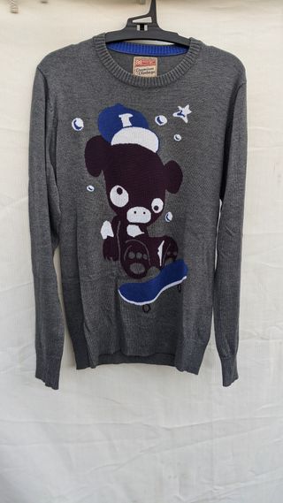 Maglia Grigia Orsetto Stilizzato Taglia S