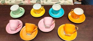 Set 8 Tazzine Caffè Porcellana mix colori