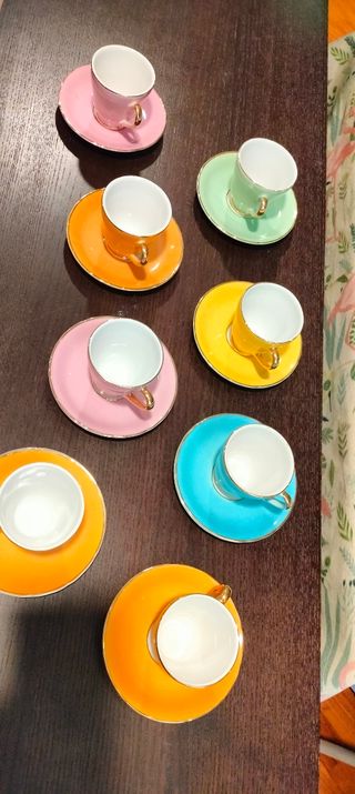 Set 8 Tazzine Caffè Porcellana mix colori