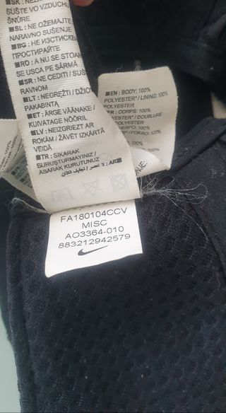 Gorra Nike dry fit negra transpirable