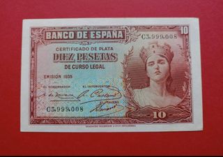 Sin circular 10 Pesetas 1935 republica