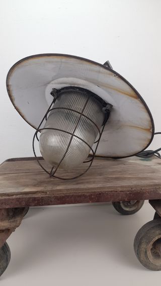 Lampada Industriale Vintage Vetro Metallo