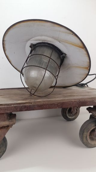 Lampada Industriale Vintage Vetro Metallo