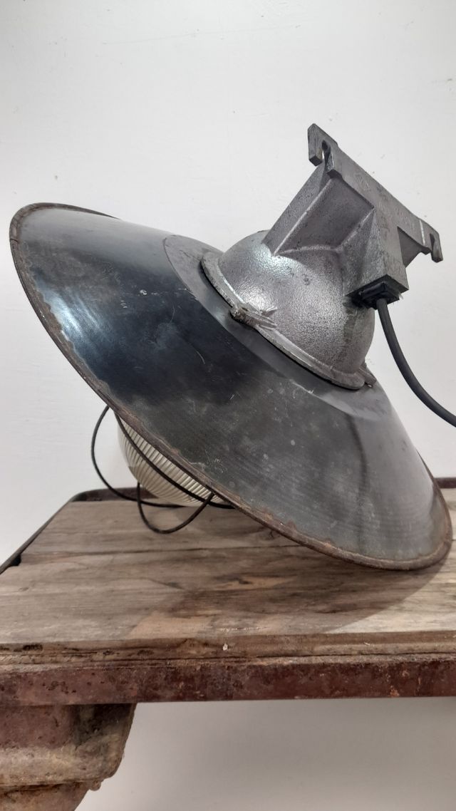 Lampada Industriale Vintage Vetro Metallo