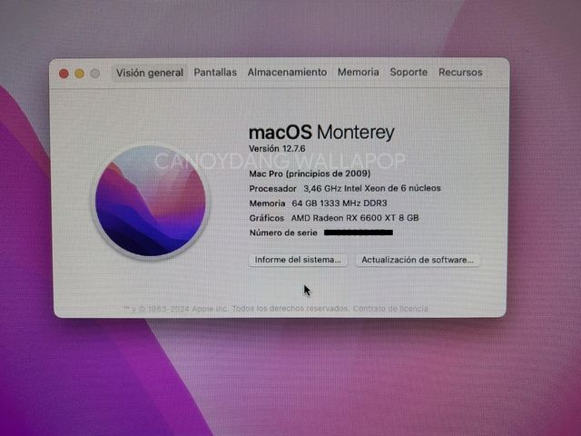 Ordenador Apple Mac Pro 2009 Workstation Plata