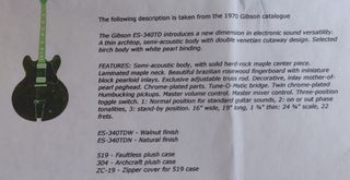 Gibson ES-340 Guitarra - Finales 60s