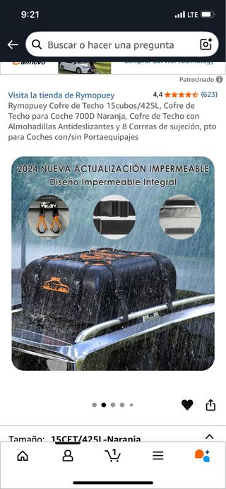 Cofre de Techo Rymopuey 425L Naranja