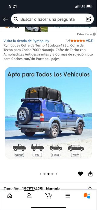 Cofre de Techo Rymopuey 425L Naranja