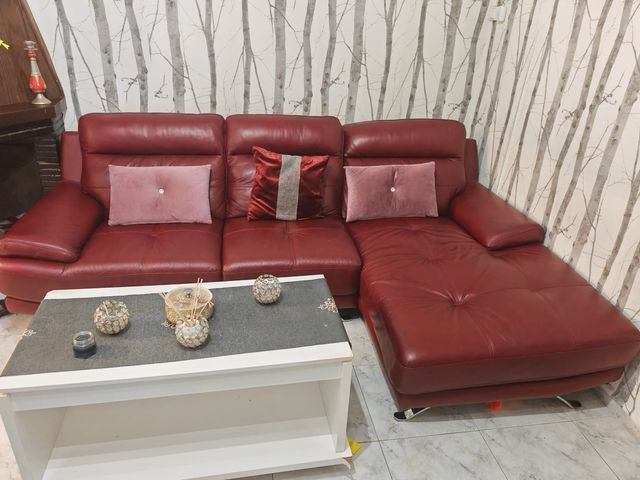 Sofá de Piel Conforama Rojo