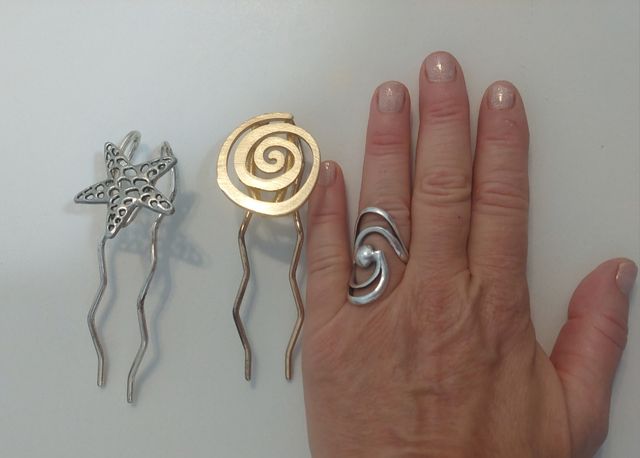 Pinchos para el pelo con diseño de estrella y espi