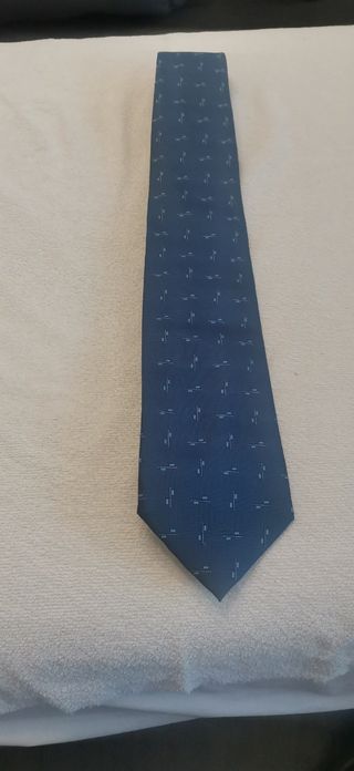 Corbata de seda azul