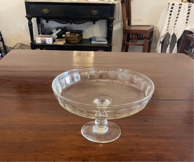 Frutero de cristal tallado vintage