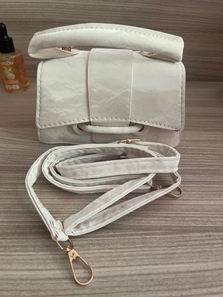 Bolso Mino Diseño Marmolado Blanco
