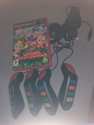 Buzz Locura en la Jungla PS2 + 4 Mandos