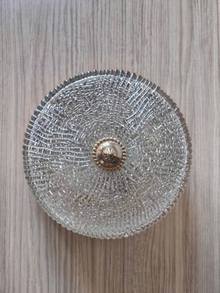 Lámpara Aplique Pared/Techo Cristal y Metal Dorado