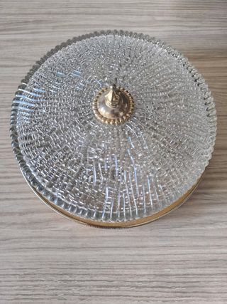 Lámpara Aplique Pared/Techo Cristal y Metal Dorado