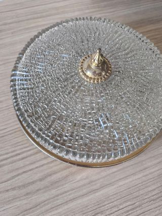 Lámpara Aplique Pared/Techo Cristal y Metal Dorado