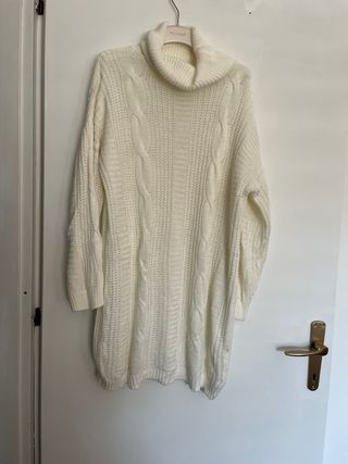 Maglione abito donna lungo bianco S/M